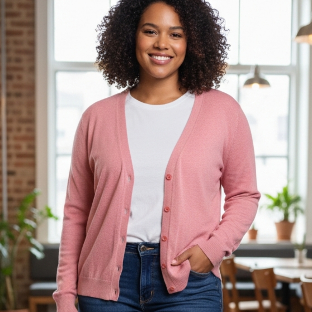 Cherokee Soft Pink Women's Cardigan